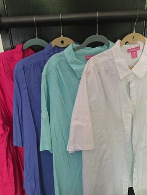 Woman Within 4-pack Button-Front Shirt — 2X